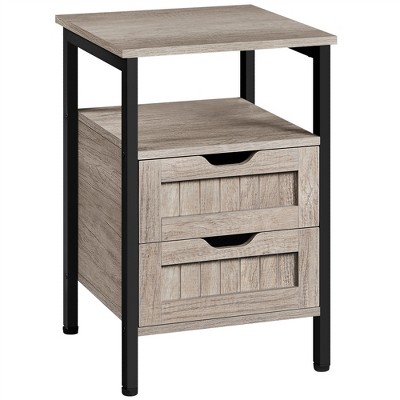 Yaheetech Wooden Bedside Table End Table With Open Shelf For Bedroom ...