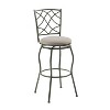 Linon Set of 3 Karla Metal Diamond Backrest and Beige Padded 360 Degree Swivel Seat Adjustable Height Stool Pewter: Round, Upholstered, Powder-Coated - 4 of 4