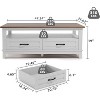 Farmhouse Coffee Table with Drawers, 47.2" Center Table Rustic Coffee Tables Center Table with Open Shelf, 6 Support Legs - 2 of 4
