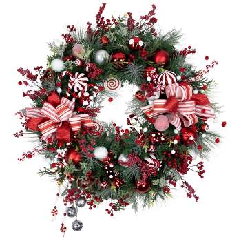 Northlight Peppermint Candy Artificial Pine Christmas Wreath - 42" - Unlit
