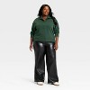 Women's Button-Front Pullover Sweatshirt - Universal Thread™ Dark Green - 3 of 3