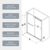 NicBex Shower Door 56-60" Wx74"H Bypass Sliding Shower Door with 5/16" (8mm) Tempered Glass with Reversible Installation - 3 of 4