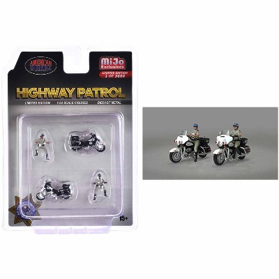 "Highway Patrol" 4 piece Diecast Figure Set Ltd Ed to 3600 pcs for 1/64 Scale Models by American Diorama
