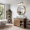 PAKOKULA Modern 19.7 in. 3 Light Black Bathroom Vanity Light with Crystal Glass Shade - 4 of 4