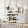 Farmhouse TV Stand for 80"TVs,Long Entertainment Center with 4 Storage Drawers&3 Open Shelf,White Television Consoles Stands for Living Room,Bedroom - 3 of 4