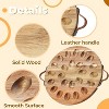 Acacia Wood Deviled Egg Platter, 24-Hole Round Tray with Handles & Reversible Charcuterie Board - 3 of 4