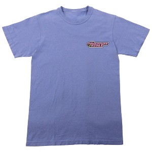 Powerpuff Girls Character Spiral & Shooting Stars Adult Periwinkle Crew Neck Short Sleeve T-shirt - 1 of 4