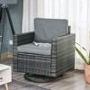 Outdoor Swivel Rocker, PE Wicker Dining Chair, 360 Degree Swivel Patio Glider with Cushions for Backyard, Lawn, Garden, Deck, Porch, Steel Frame - 2 of 4