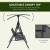 Okak 2-Seater Patio Swing with Canopy and Pivot Table,Outdoor Porch Swing with Cup Holders,Patio Swing Chair for Garden,Poolside,Backyard - 4 of 4