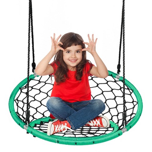 Costway Spider Web Chair Swing W/ Adjustable Hanging Ropes Kids Play  Equipment Green : Target