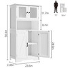 Bathroom Storage Cabinet, Freestanding Floor Linen Storage Cabinet with Doors and Shelves, Wooden Kitchen Pantry Storage Cabinet - 3 of 4
