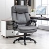 HOMCOM Vibration Massage Office Chair with Heat, Adjustable Height, High Back, Microfibre Comfy Computer Desk Chair - 3 of 4