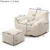 Giant Bean Bag Chair with Armrests and Footstool, Corduroy Lounge Sofa with Shredded Foam Filling for Bedroom and Gaming Room-Baofuwish - 4 of 4