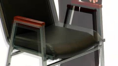 Heavy Duty Black Vinyl Metal Stackable Side Chair