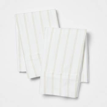 King 300 Thread Count Ultra Soft Printed Pillowcase Khaki Stripe - Threshold™