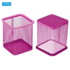 Unique Bargains Metal Large Capacity Square Desk Accessories Mesh Pen Holders 2 Pcs - 3 of 4