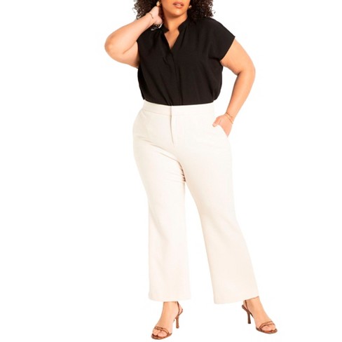 Eloquii Women's Plus Size The 365 Suit Crop Flare Leg Trouser - 14