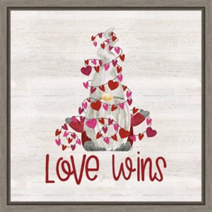 Amanti Art 16"x16" Valentine Gnomes VII Love Wins: Tara Reed, Modern Decor, Framed Canvas - 1 of 4