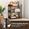 Tangkula 2 PCS 3-Tier Metal Frame Corner Bookcase w/Adjustable Shelves Rustic Brown - 4 of 4