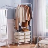 Yaheetech Freestanding Garment Rod with Storage Boxes, Beige - 2 of 4