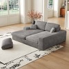KWPZQEB 114'' Modular Sectional Sofa Couches, L-Shape Couch with 2 Pillows, 3 Seat Sofa with Recliner, Comfy Sectional Couches for Living Room - 4 of 4