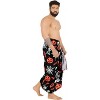 LA LEELA Men's Pareo Halloween Costumes Skull Pumpkin Party Swim Trunks Swimwear Summer Sarong Full Beach Wrap for Men One Size Black, Pumpkin - 3 of 4
