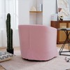 27.36" Modern Swivel Chairs with Elastic Sponge Backrest Seat Cushion Solid Wood Frame Upholstery Sofa Chairs for Bedroom Living Room Pink - 3 of 4