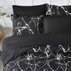 Dexmalle Queen Size Marble Pattern Printed Quilt,Black - 3 of 4