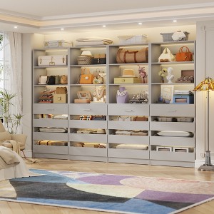 Besiost Closet System with 4 Wood Drawers and Adjustable Shelves - 1 of 4