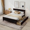 Tangkula Full Size Wooden Bed Frame with 2 Storage Drawers & Under-bed Storage Espresso - 2 of 4