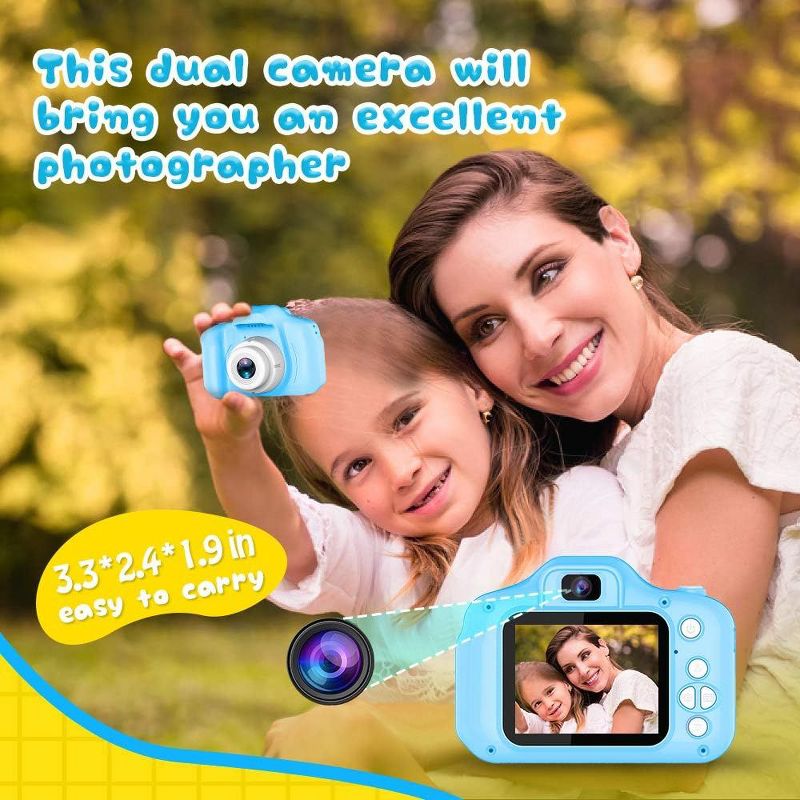 Link Kids Digital Camera 2" Color Display 1080P 3 Megapixel 32GB SD Card Selfie Mode Silicone Cover BONUS Card Reader Included Boys/Girls Great Gift, 2 of 7
