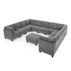 142" Chenille Upholstery U-Shaped Modular Sectional Sofa with 11 Storage Seats, 11-piece DIY Combinations Sofa - 3 of 4
