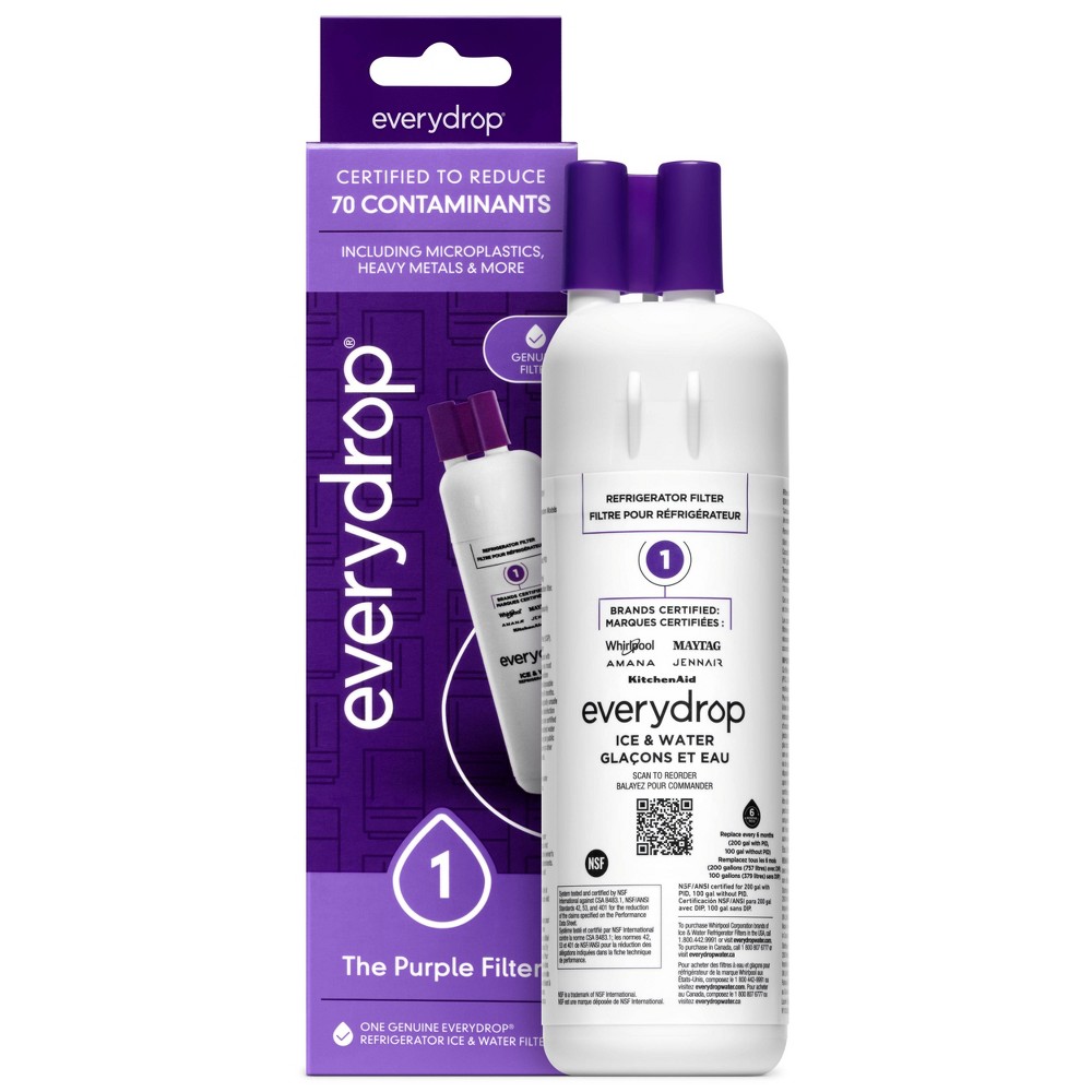 Photos - Other Bathroom Accessories Whirlpool everydrop by  Ice and Water Refrigerator Filter 1 - EDR1RXD1: Replacement Filter for  Refrigerator, Reduce 