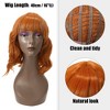 Unique Bargains Women Curly Shoulder Length Human Hair Wigs with Wig Cap 200g - 3 of 4
