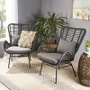 Set of 2 Modern Wicker Accent Arm Chairs with Cushions, Indoor/Outdoor Lounge Chairs for Patio, Balcony, or Sunroom-The Pop Home - 3 of 4