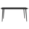 vidaXL Patio Dining Table - Black, Industrial-Style, Steel Frame with Glass Top, Weather-Resistant - 2 of 4