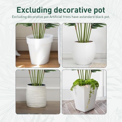 Wikineon Fake Palm Trees 4 Ft Artificial Tropical Silk Plant-Tall Faux Faux Areca Palm Plants,Tall Artificial Plants Indoors and Outdoors in Pot