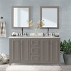 Alaterre Furniture Williamsburg 60 in. Double Sink Bathroom Vanity - Freestanding Cabinet Without Top, Gray - 4 of 4