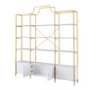 78 Inch 4 Tiers Home Office Bookcase Bookshelf, Storage Cabinet Display Shelf, X Bar Gold Frame - 4 of 4