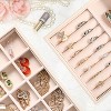 4-Piece Stackable Jewelry Organizer Trays made of PU leather with removable dividers for earrings, necklaces, rings, and bracelets - 3 of 4