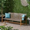 Gulches WOOD + WICKER 3 SEATER for Patio, Outdoor, Garden, Poolside - 2 of 4