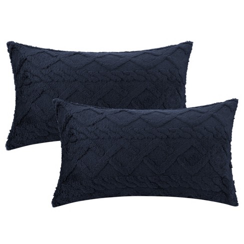 Unique Bargains Short Plush Throw Solid Geometric Soft Pillow Covers 2 Pcs  : Target