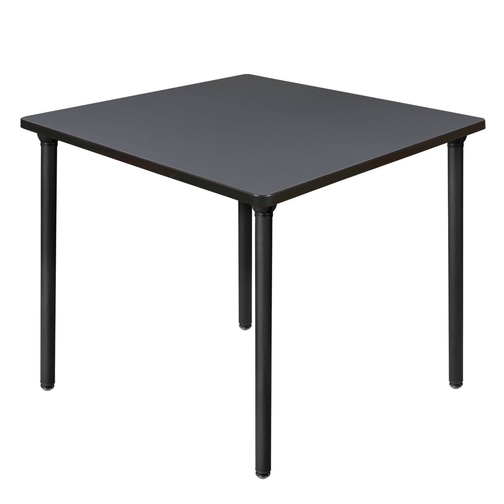 Photos - Dining Table 36" Medium Kee Square Breakroom Table with Folding Legs Gray/Black - Regen