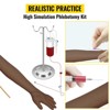 VEVOR Phlebotomy Practice Kit, Dark Skin IV Practice Kit Venipuncture Learning Phlebotomy Practice Arm Kit with Infusion Stand, Brown - 4 of 4