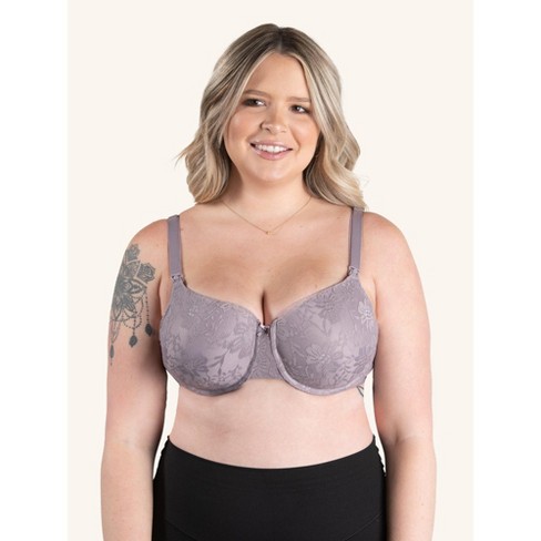 Leading Lady The Gabby - Wirefree T-Shirt Nursing Bra in Sapphire, Size: 36C