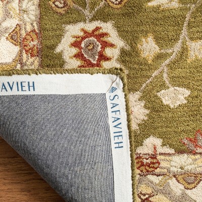 Moss & Ivory Hand-Spun Wool Non-Slip Area Rug, 4' x 6'