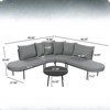 VisioGear 5PCS Patio Half- Moon Curved Outdoor Furniture Sofa Set with Coffee Table, Conversation Set for Garden, Gray, 90.55"*27.95"*29.92" - 3 of 4