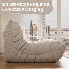 SYFERLORY Armless 3-Seat Togo THREE Seater Large Bean Bag Sofa，White - 4 of 4