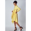 Slickblue Yellow Shirt Dress, Women’s Button Down with Adjustable Tie-Up Belt, Cotton, Sizes S-XL - 4 of 4