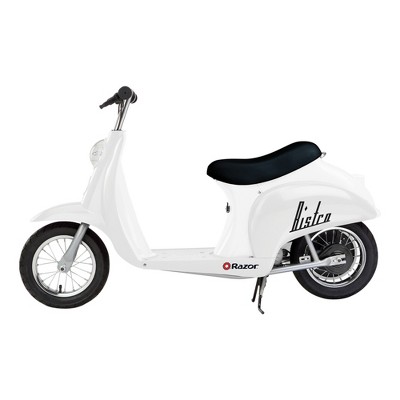 Razor Pocket Mod Miniature Euro 24V Electric Kids Ride On Retro Scooter, Speeds up to 15 MPH with 10 Mile Range, Ages 13 and Up, White